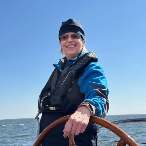 Ingrid zeilen op de Waddenzee